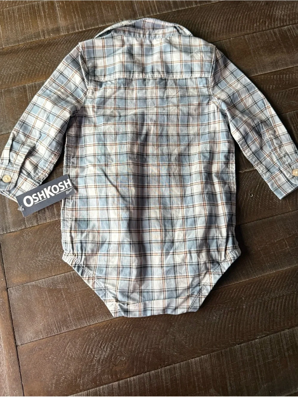 NWT Osh Kosh bgosh baby button down one piece 9 mos.